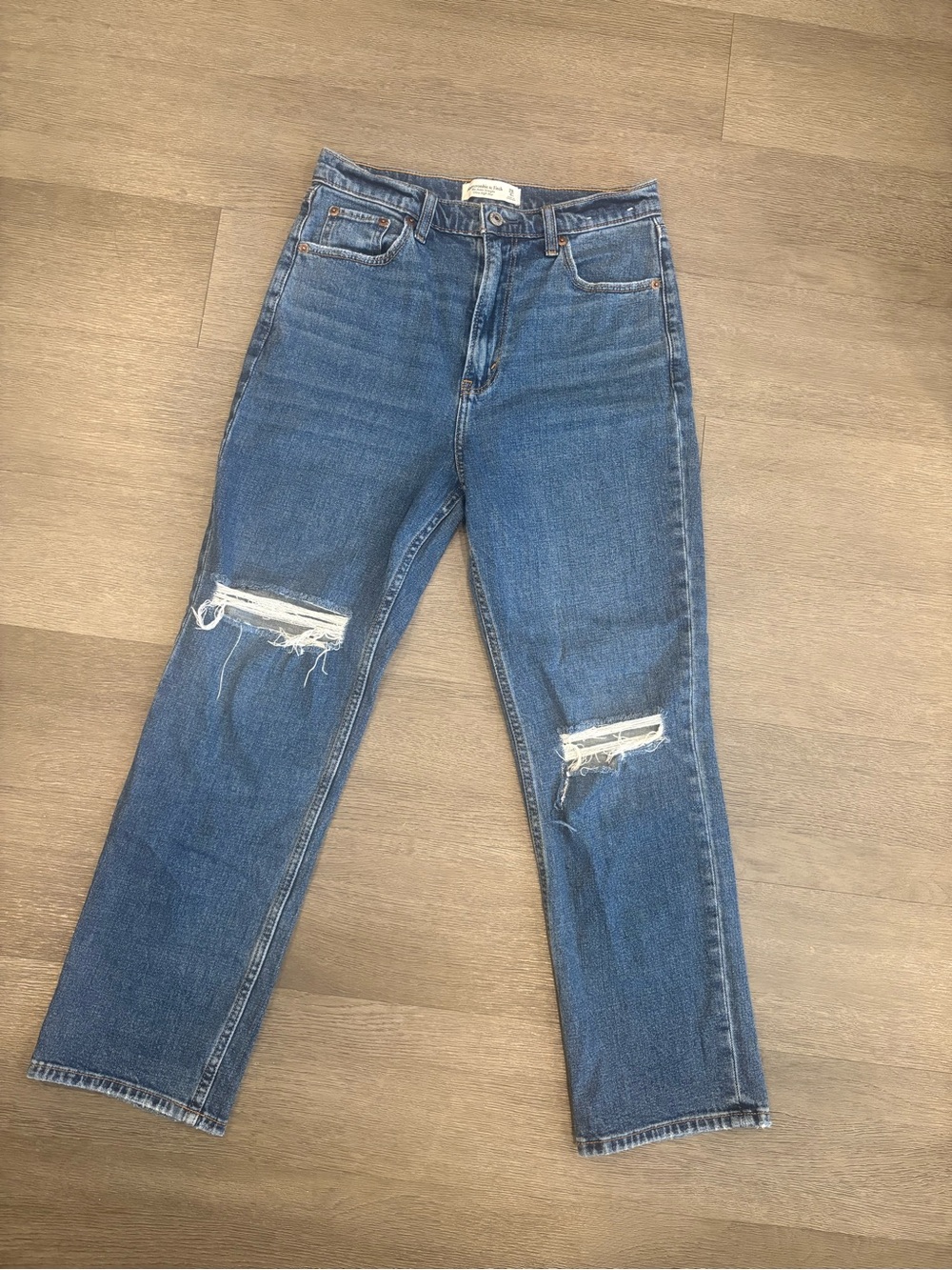 Abercrombie & Fitch Medium Blue Ultra High Rise Ankle Jeans